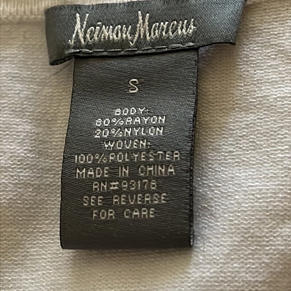 Neiman Marcus mixed media ivory sweater top 3/4 sleeves Sz S - Picture 5 of 6